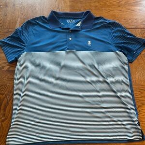 Izod Navy and White Striped Polo Shirt